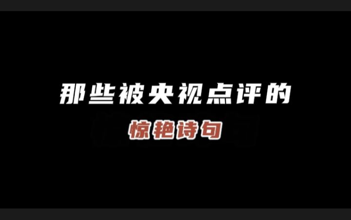 被央视点评的“惊艳诗句”截图