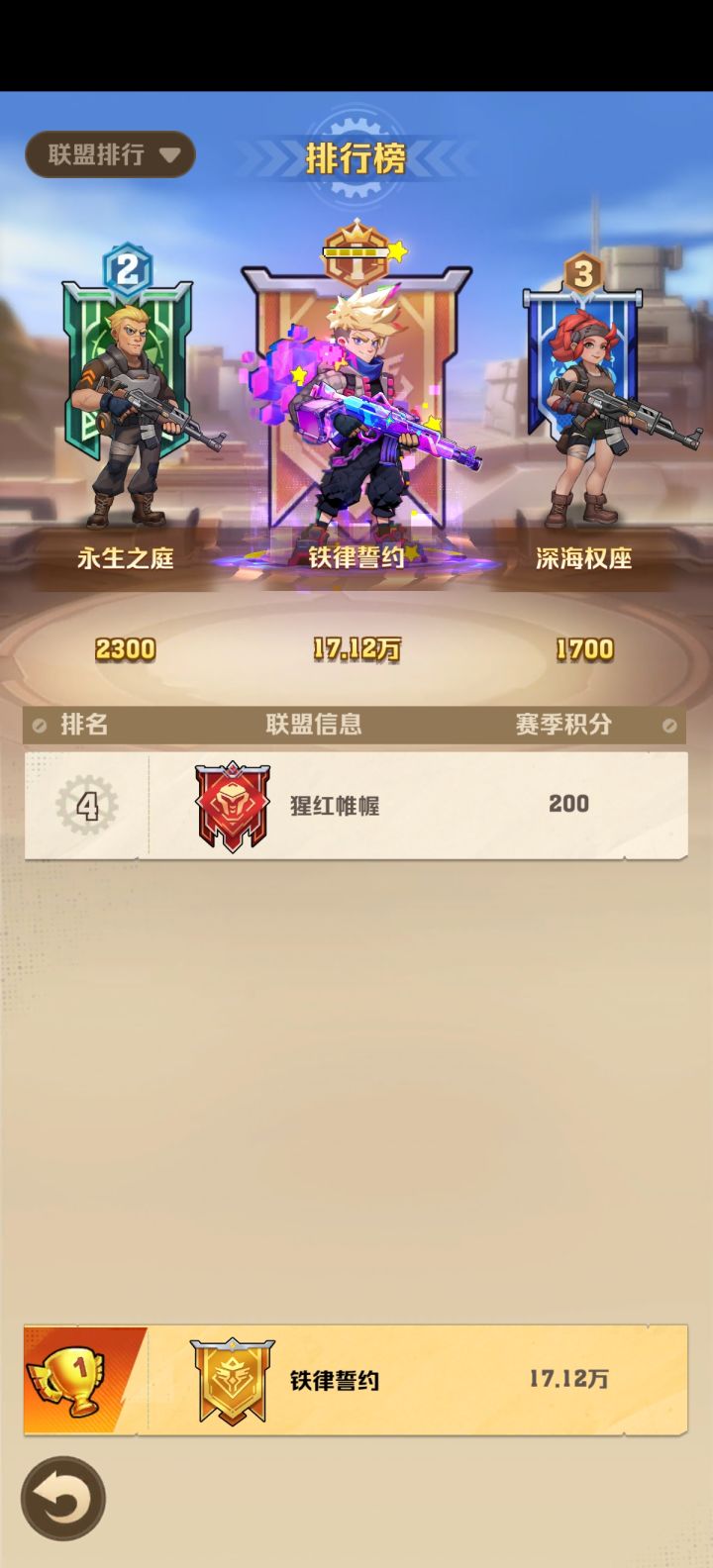 第一盟和其他三个盟的差距恐怖如斯截图