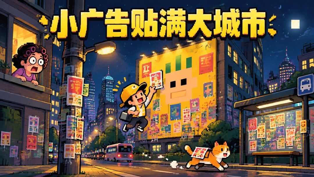 小广告贴满大城市:半夜出门,把整座城贴成你的 1