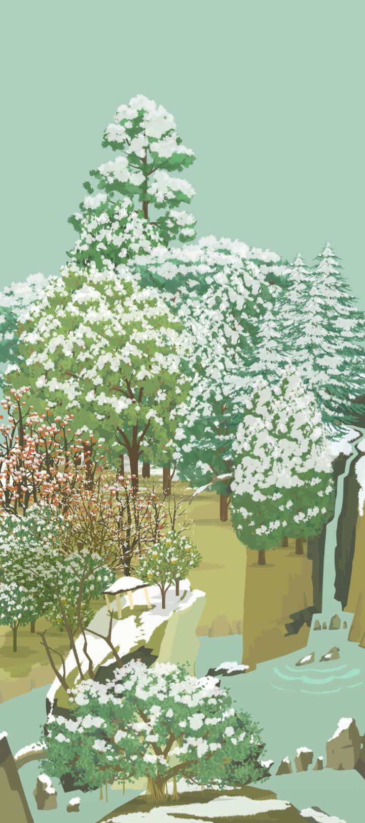 下雪了好开心!漂亮的雪景截图