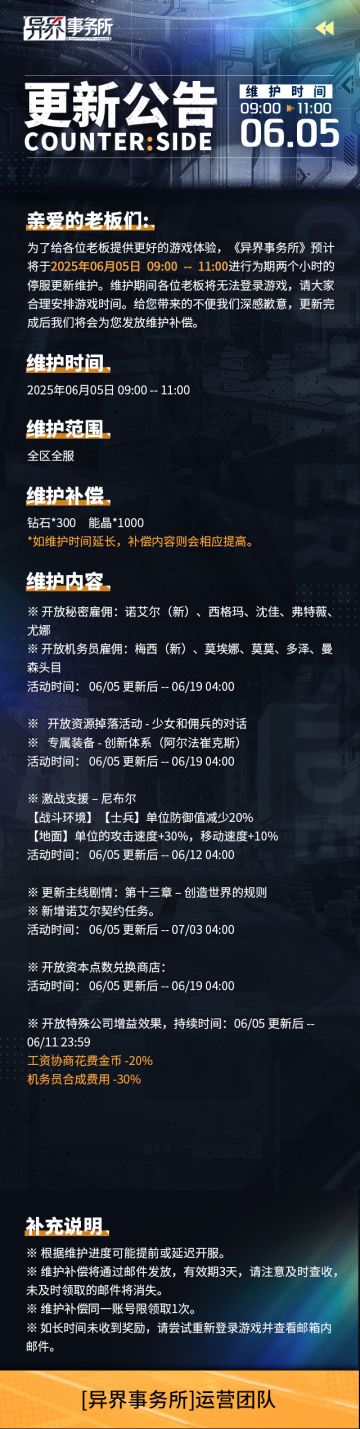 更新情报 | 全新主线内容开启，觉醒诺艾尔、机务员梅西上线...