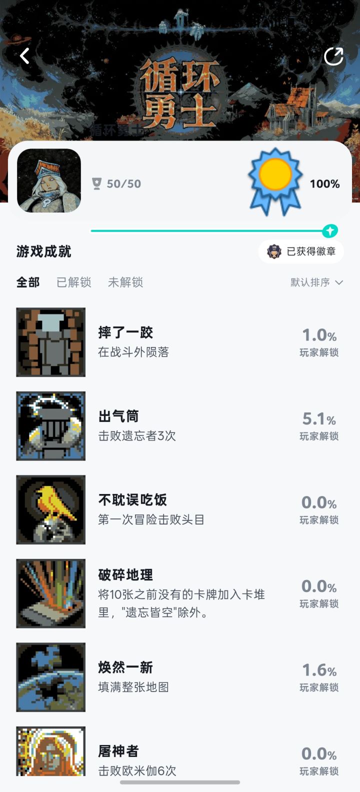 终于满成就了截图