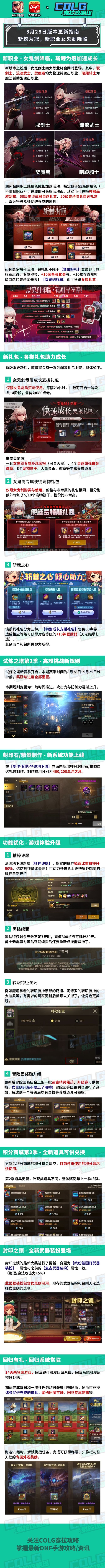 【资讯：0828版本】8月28日新版本更新上线指南，女鬼剑终于来了截图