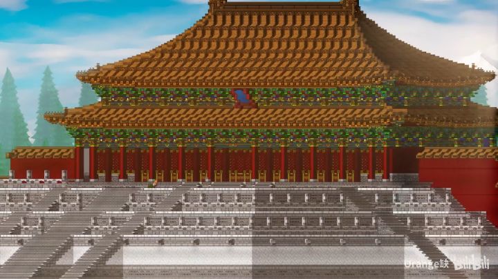 【LC攻略组de泰拉瑞亚视频搬运系列】——[Terraria]肝裂的紫禁城建筑计划-01-太和殿   By Orange缺（橘子）截图