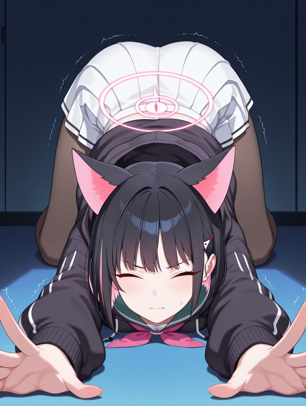 不标准的猫式伸展🐈‍⬛🐈‍⬛ 2