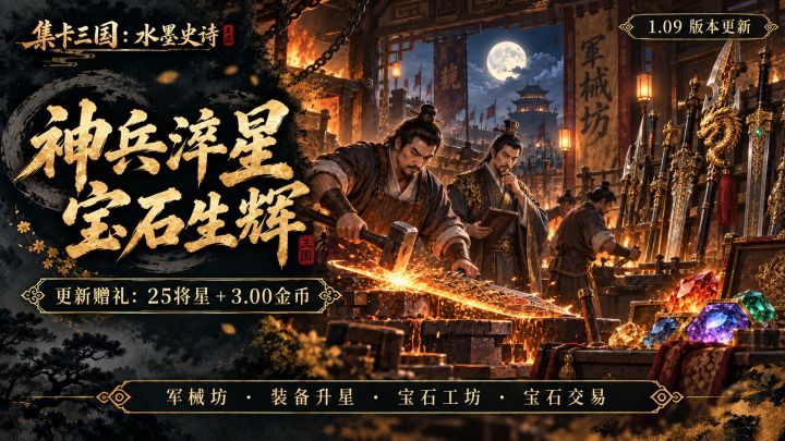 【集卡三国:水墨史诗】1.09版本更新|神兵淬星,宝石生辉截图