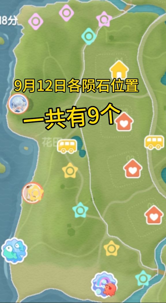 9月12日各陨石位置截图