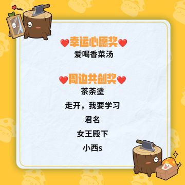 【周边共创计划登场，未来由你选择！】活动开奖公告