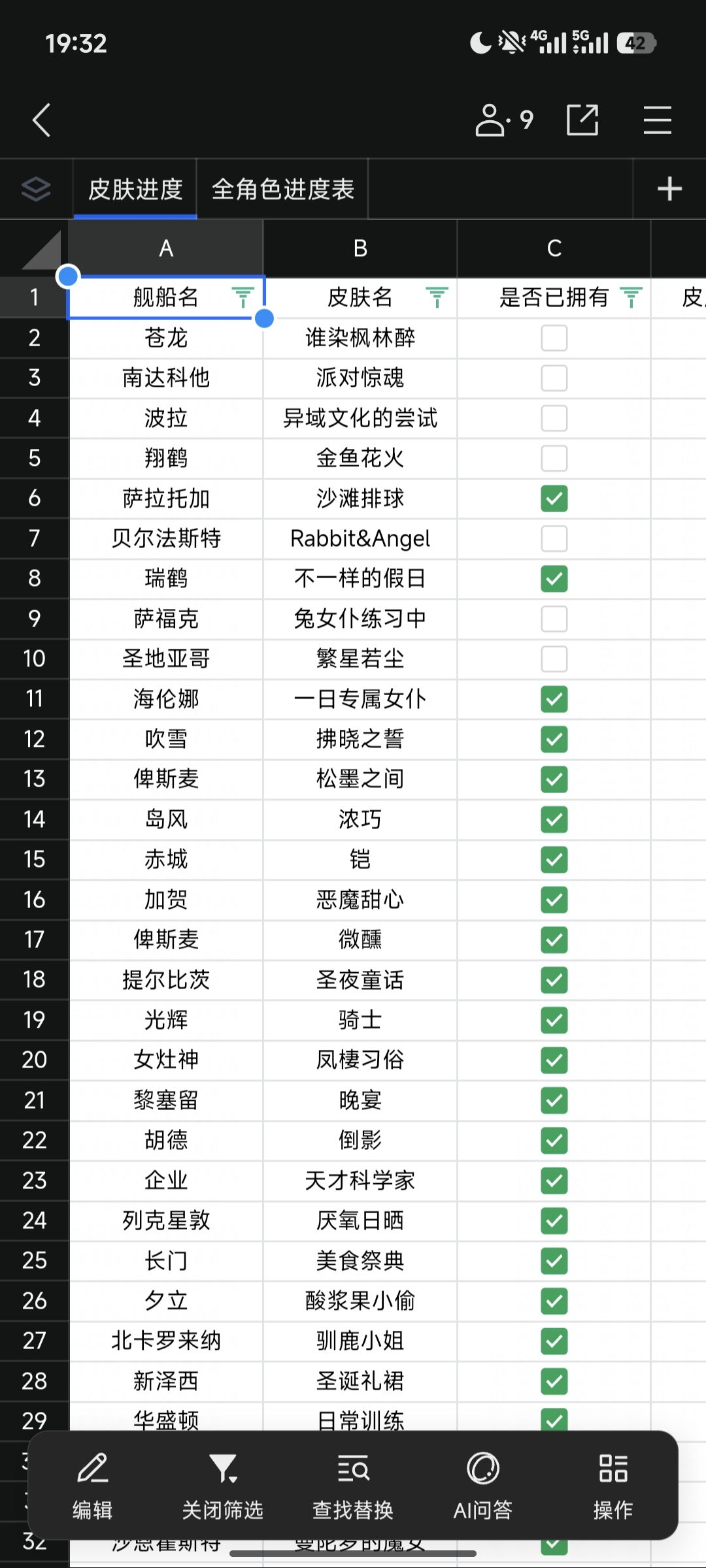 拂晓皮肤表截图