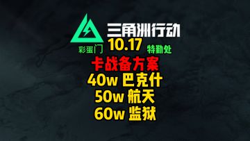 10.17绝密机密卡战备，彩蛋门，特勤处
