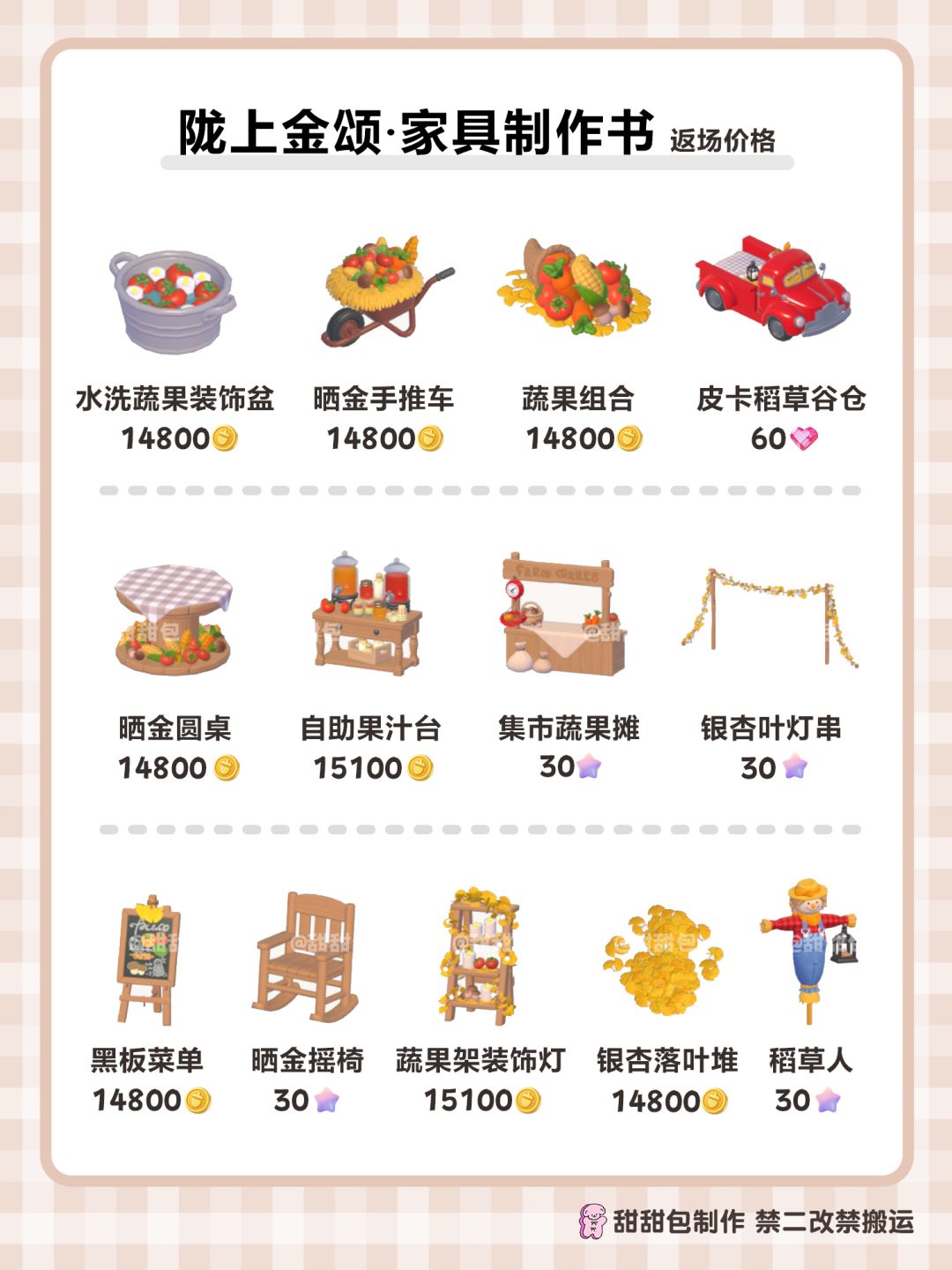 陇上金颂庆典 返场物品价格表(完整版) 3