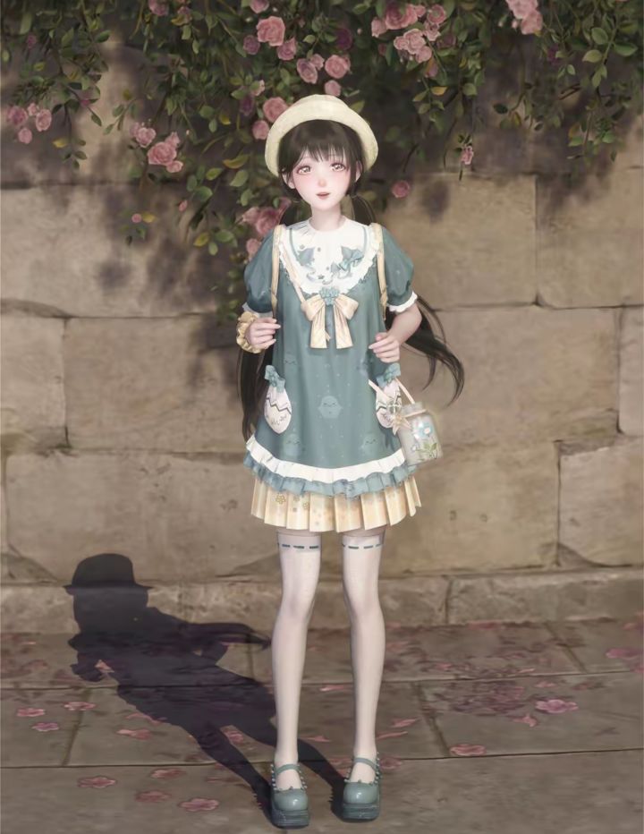 无限暖暖|蔷薇花墙,森系邻家少女穿搭截图