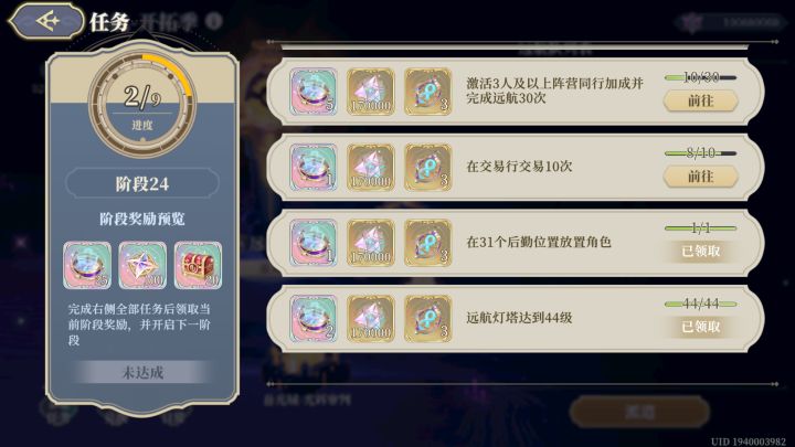 关于远航的一些统计和预测。截图