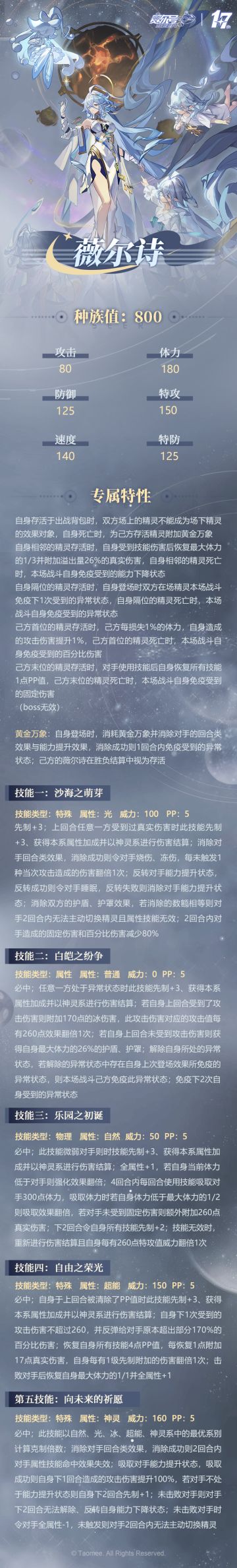 《赛尔号巅峰之战》薇尔诗精灵技能前瞻情报已送达！