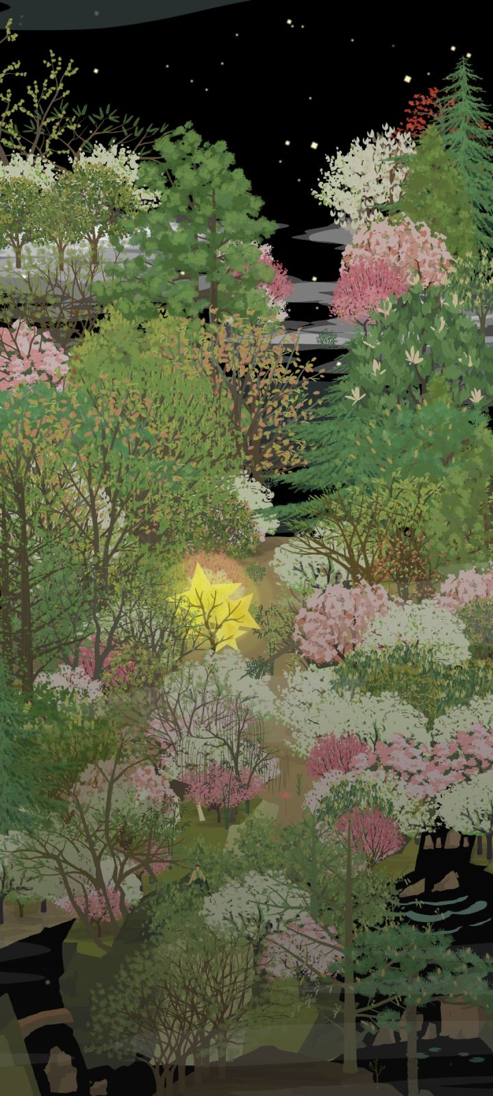 想到一句诗:曲径通幽处,禅房花木深截图