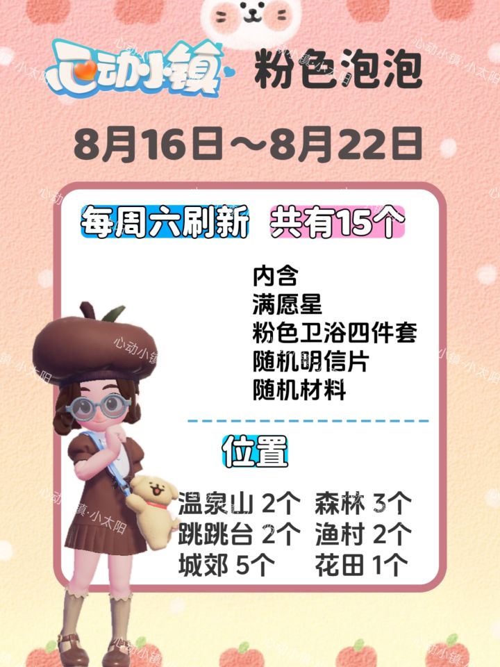 心动小镇8.16~8.22粉色泡泡位置截图
