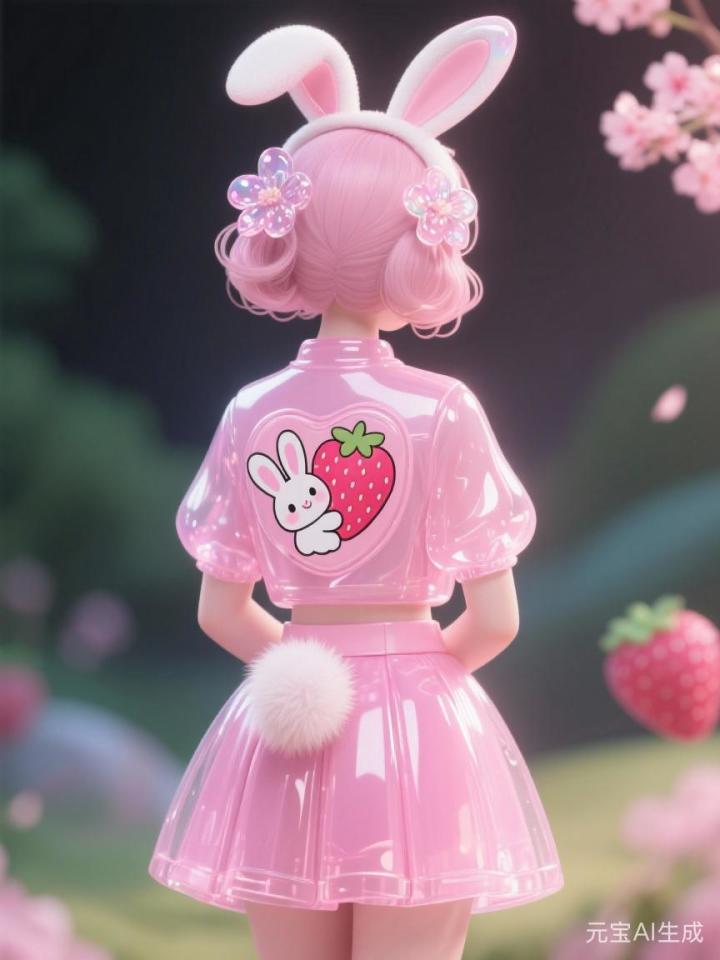 粉色系列不会画只能用AI来描述截图
