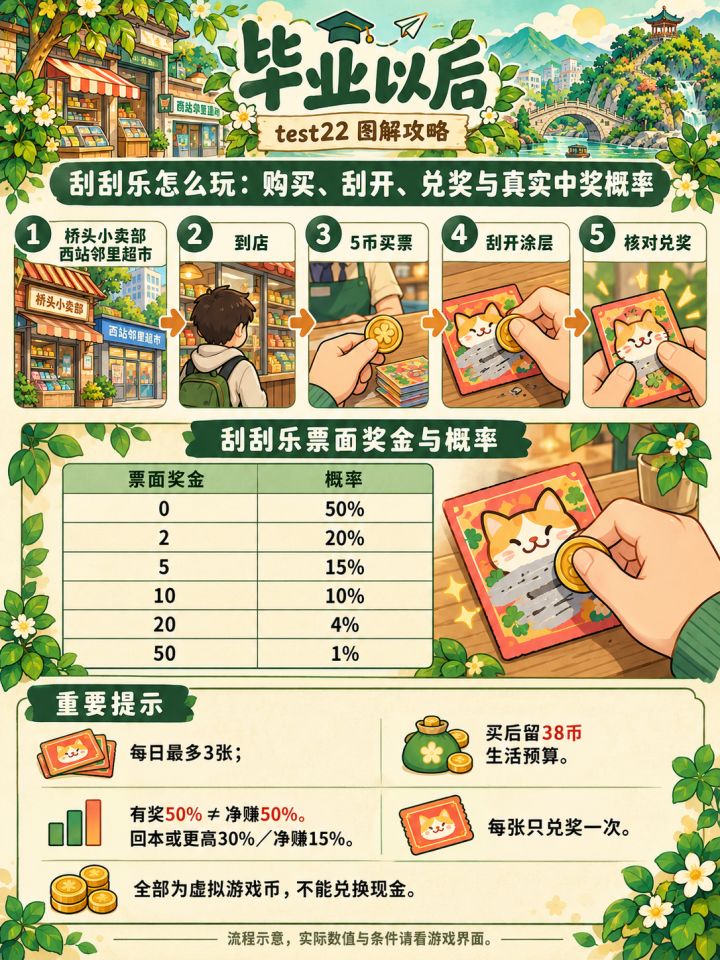 【test22攻略⑦】刮刮乐:购买、兑奖与中奖概率截图