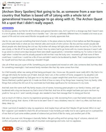 一位来自战乱国的原神玩家对纳塔剧情的感想