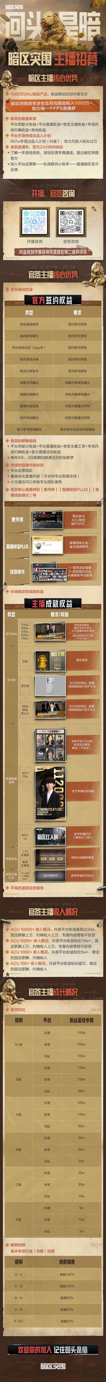 千万激励招募暗区主播！下个暗区顶流就是你