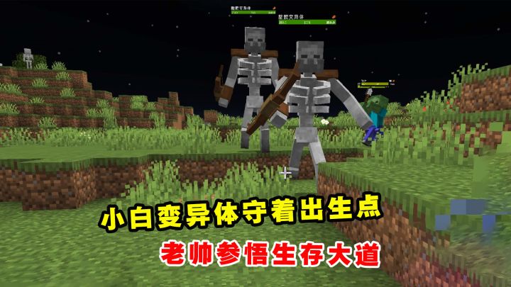 我的世界Him传说57：小白变异体守着出生点，老帅参悟了生存大道截图