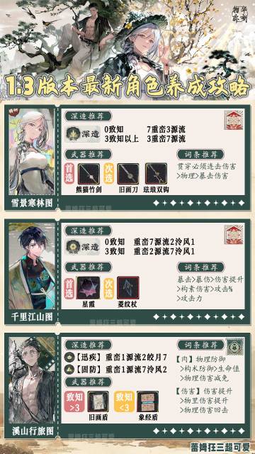 物华弥新1.3版本最新角色武器加点深造推荐