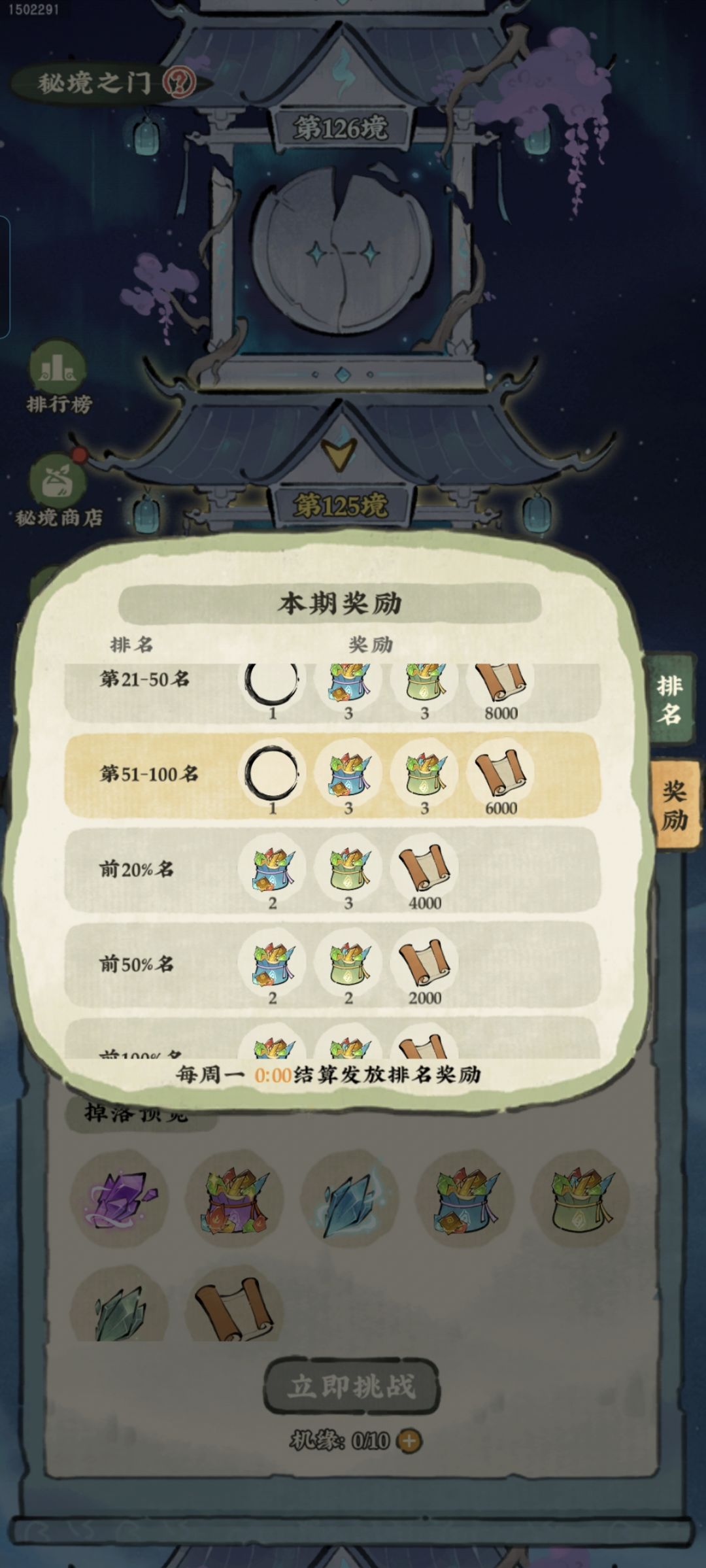 秘境排行榜每周奖励和排名对不上 3
