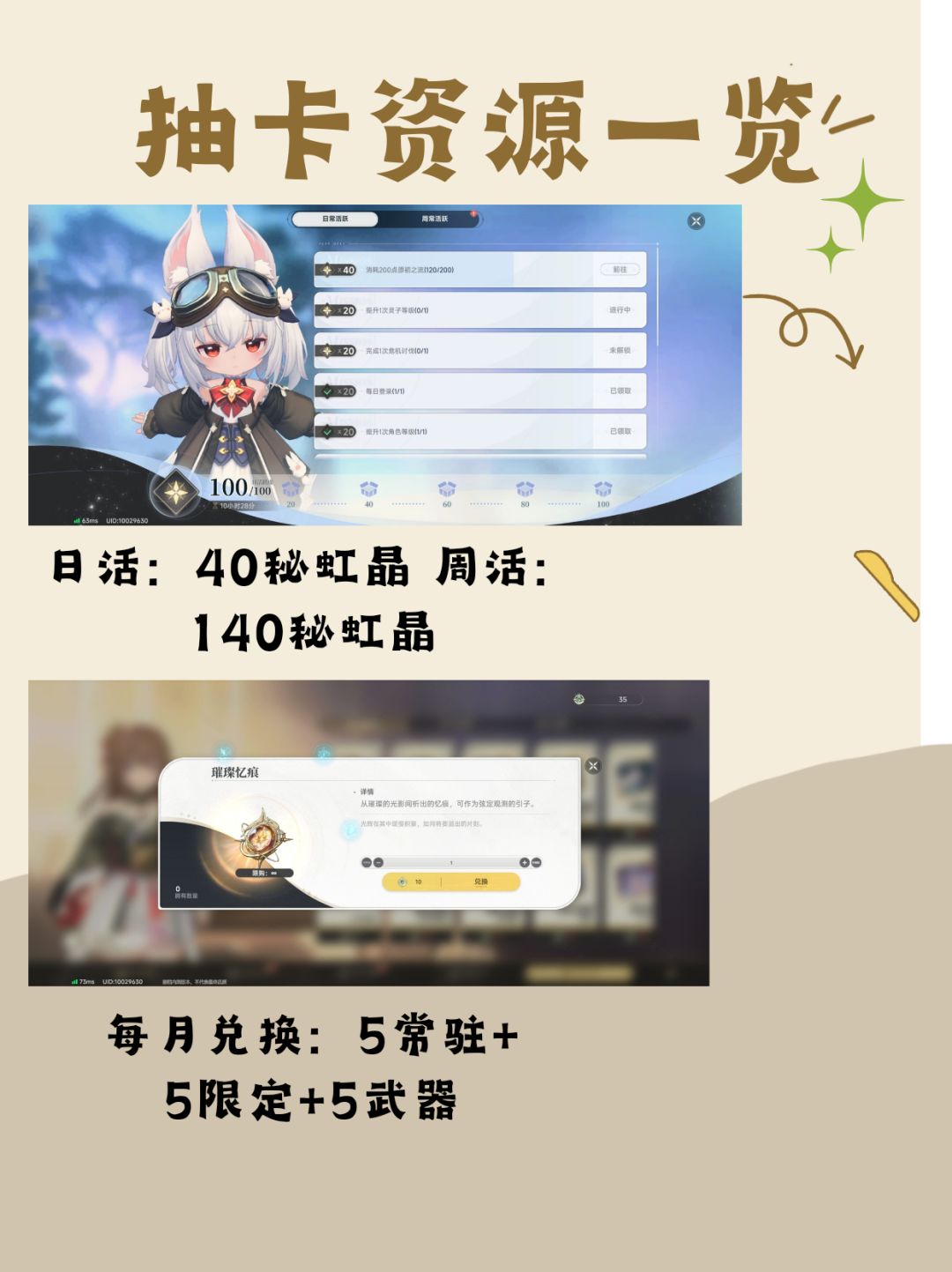 抽卡资源全统计!一个月到底能拿多少抽? 7