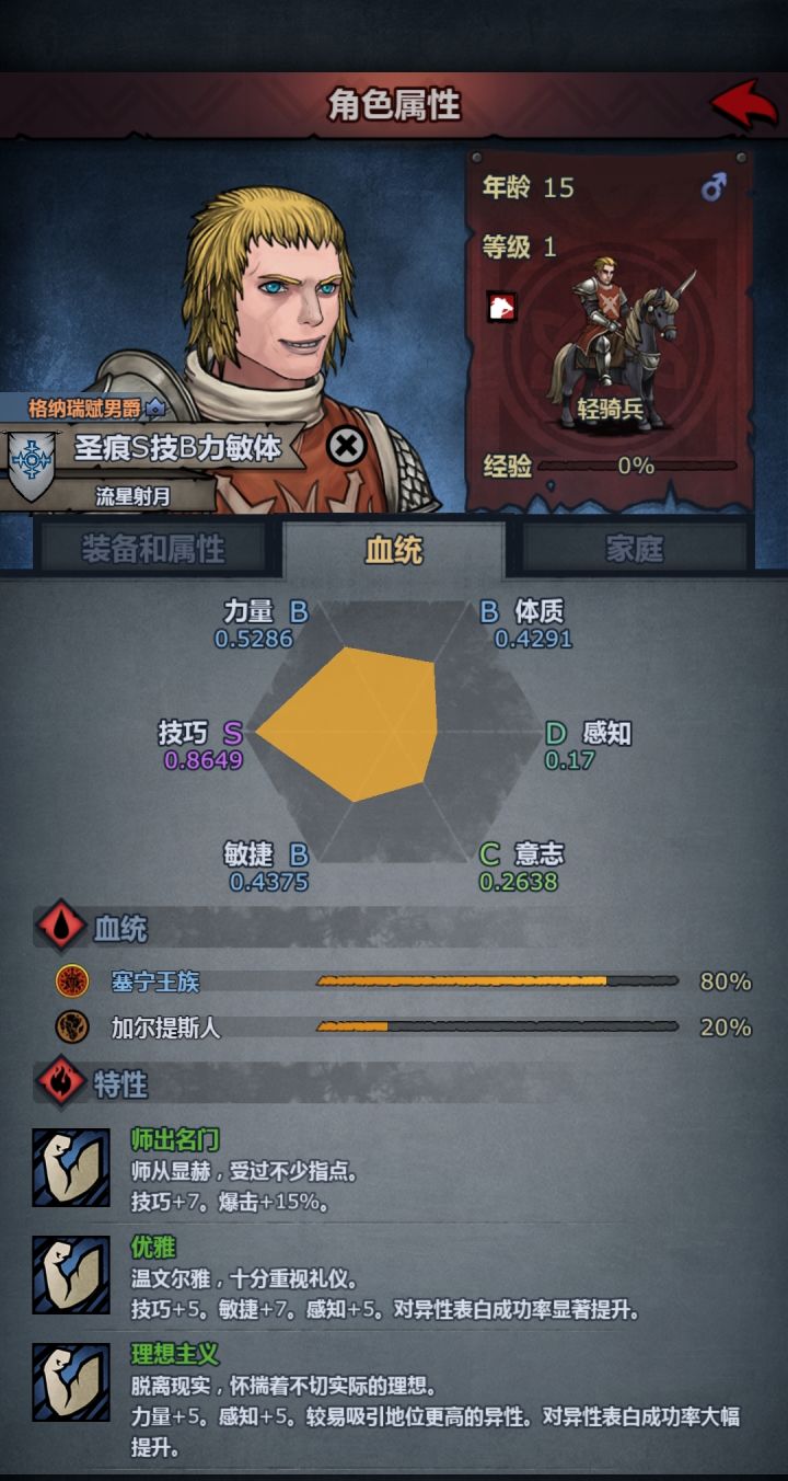 1级塞宁王族六特性,1级直接转职轻骑截图