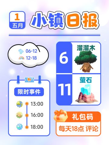 5月1日小镇日报溜溜木萤石 兑换码 每日更