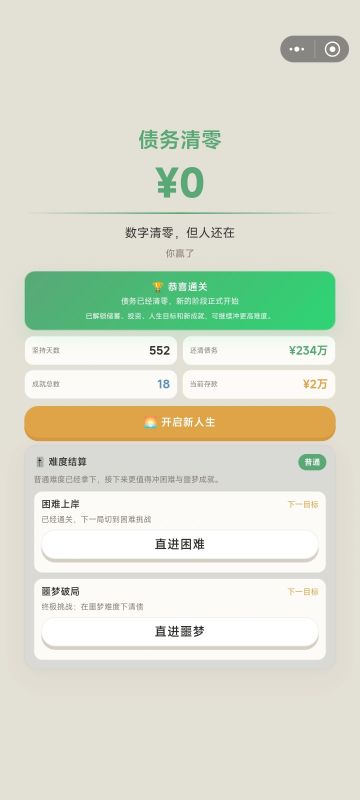 你以为这只是个重复打工还债的游戏，其实后面的人生才刚开始