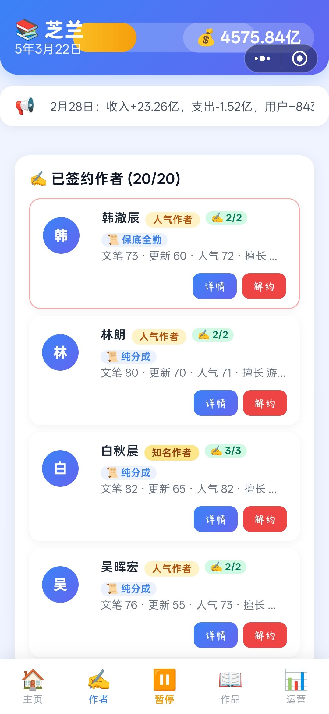 【经营游戏】小说网站模拟器 3
