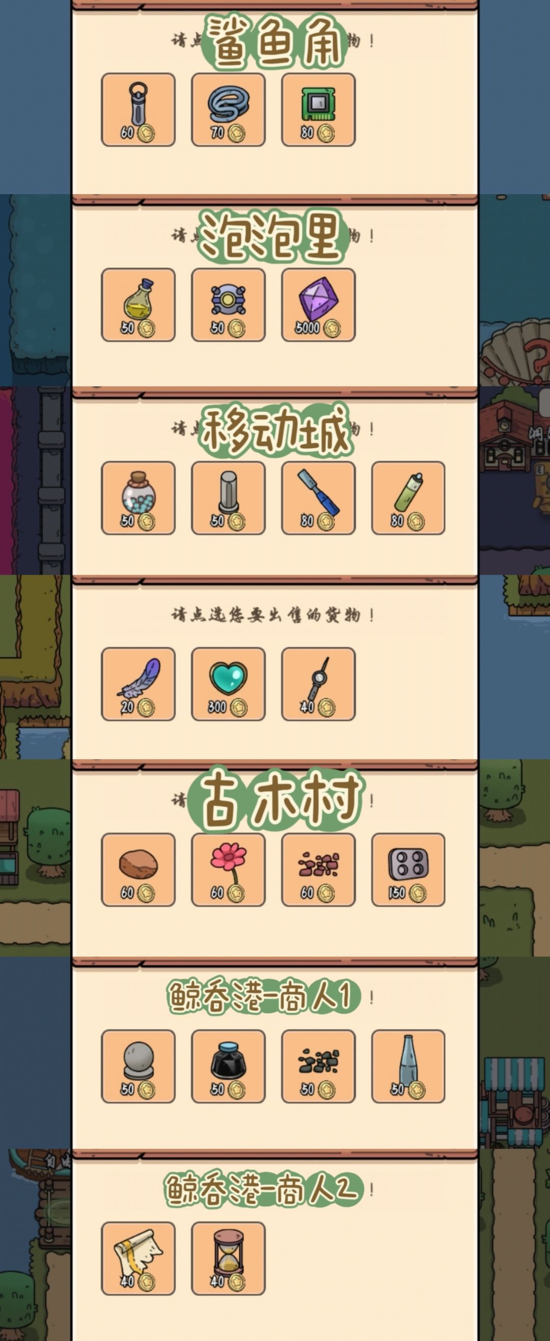 部分可交换资源信息汇总 2
