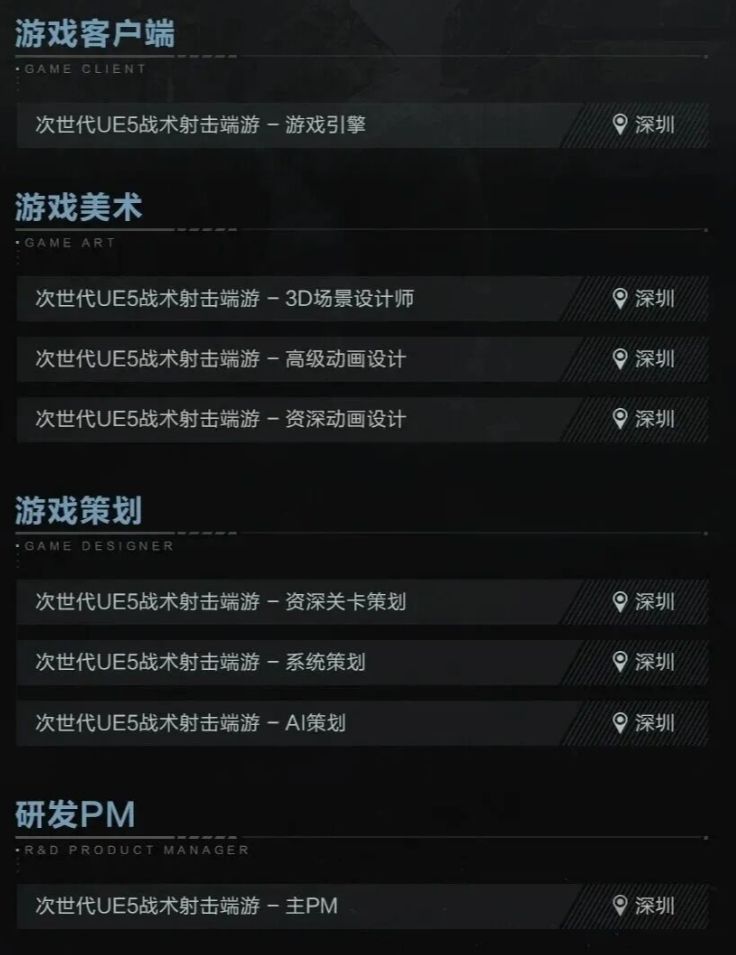 腾讯虚幻5大战场新项目曝光!已放出招聘 2