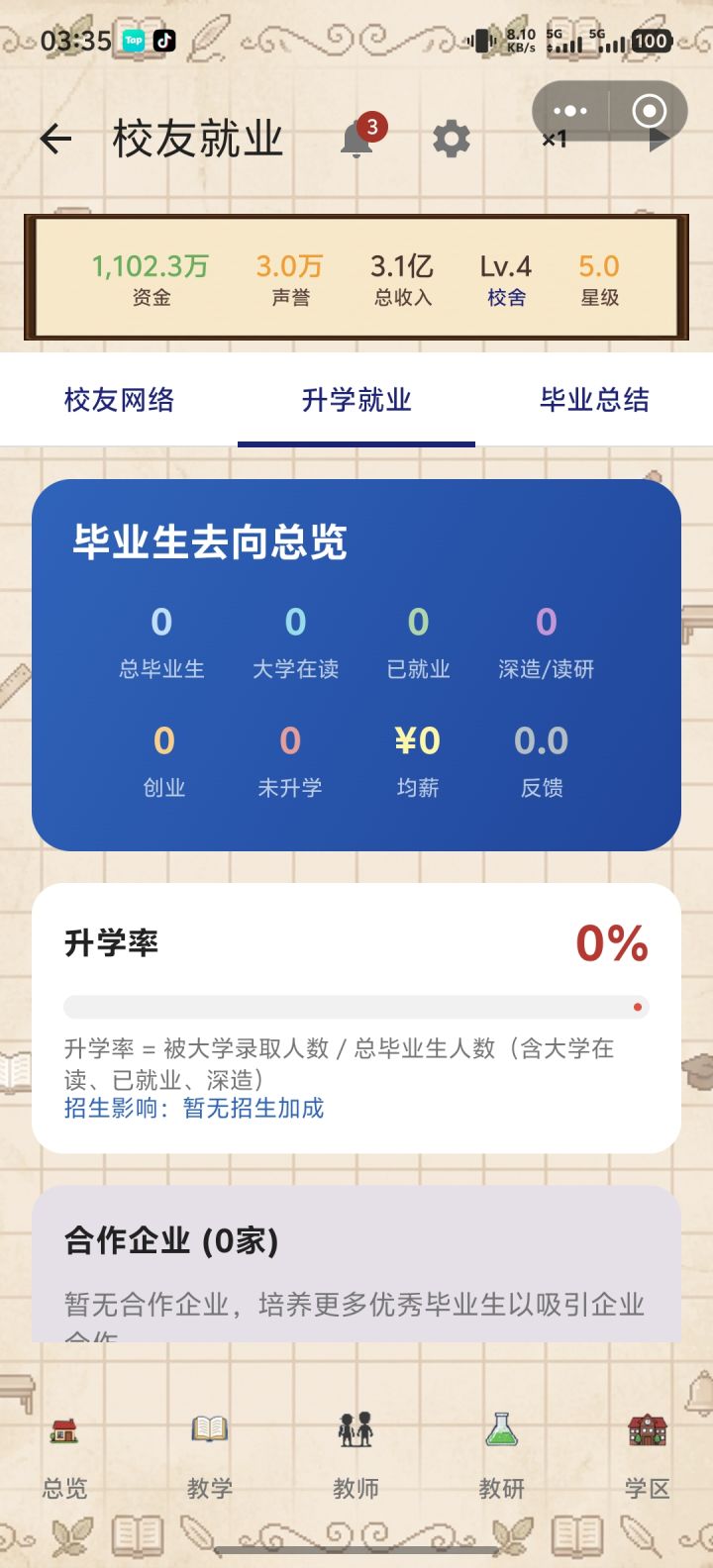 都毕业了好几届学生了,去看毕业生信息那里考上大学的很多,但这里一直显示没人毕业截图