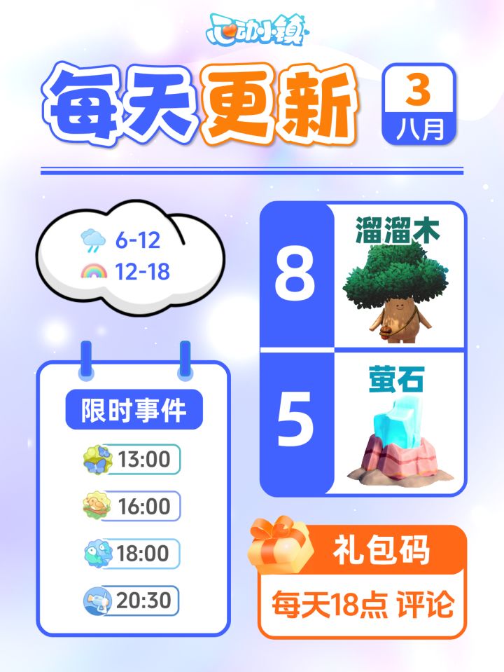 8月3日小镇日报溜溜木萤石兑换码 每日更新截图