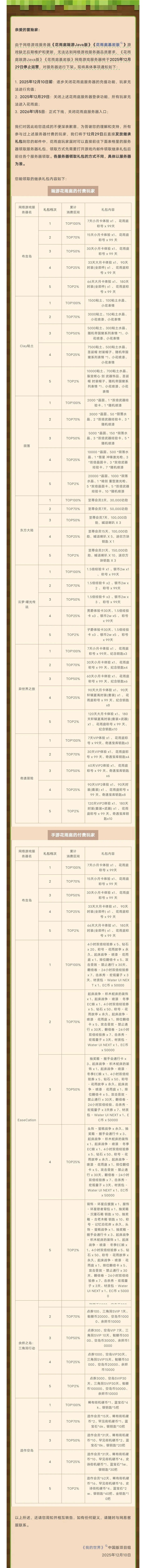 「花雨庭停服了…我的方块青春要落幕了」 2