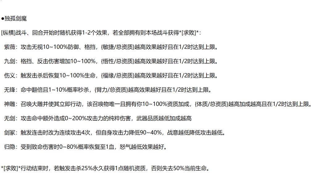 独孤剑魔特征草稿 2