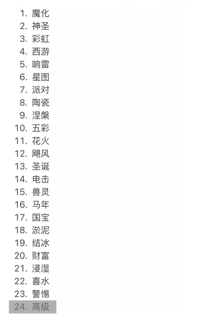 花园果实目前全部可集齐的词条截图