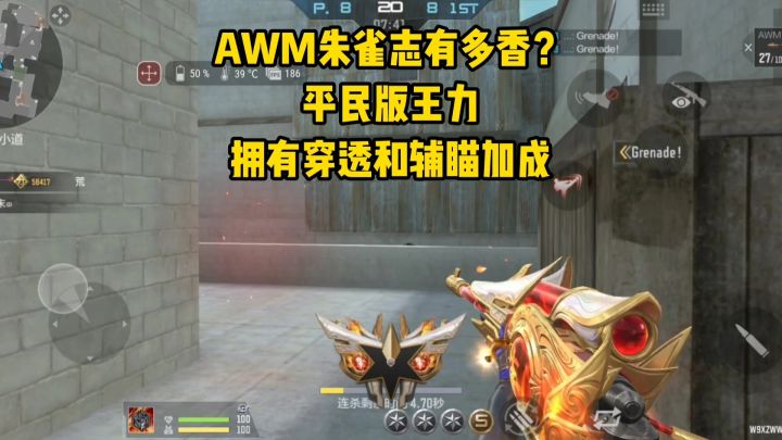 AWM朱雀志有多香?平民版王力,拥有穿透和辅瞄加成!截图