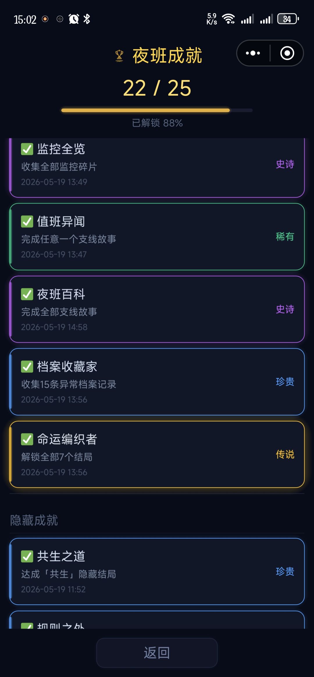还有剩下3个成就是什么啊？ 3