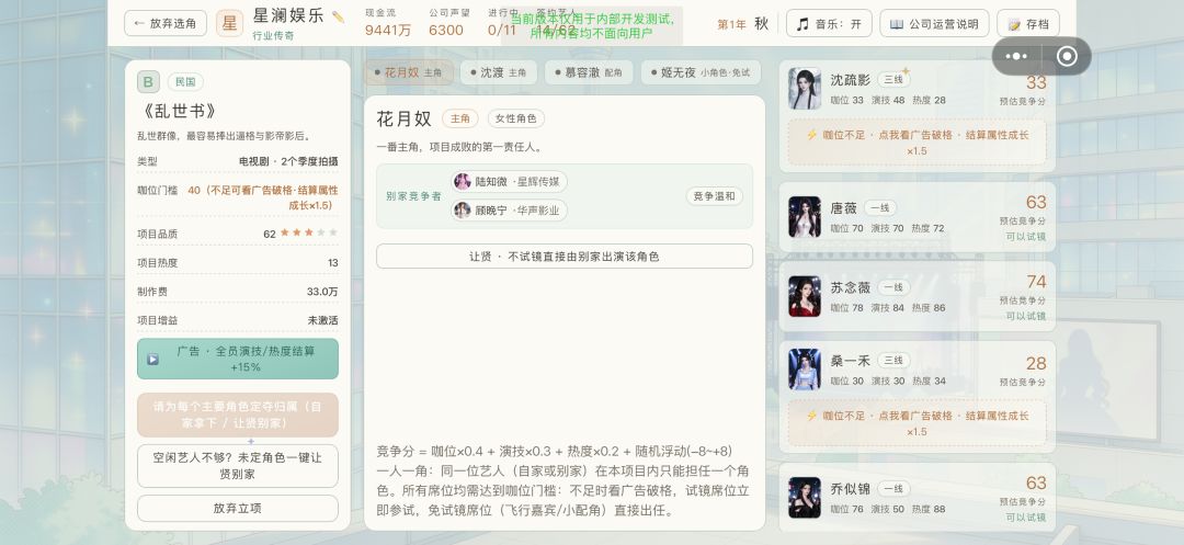(有抽奖)娱乐圈老板模拟器,一边培养艺人,一边看热搜吃瓜🍉 7