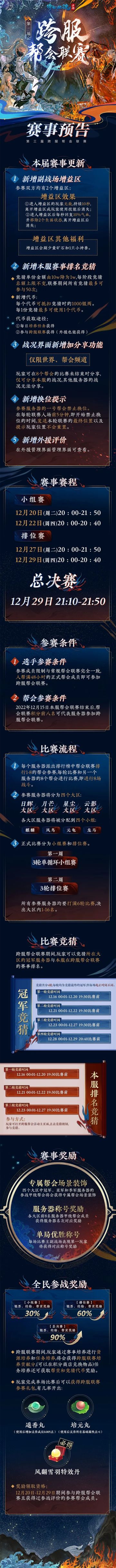 一图带你了解第三届跨服帮会联赛重要信息