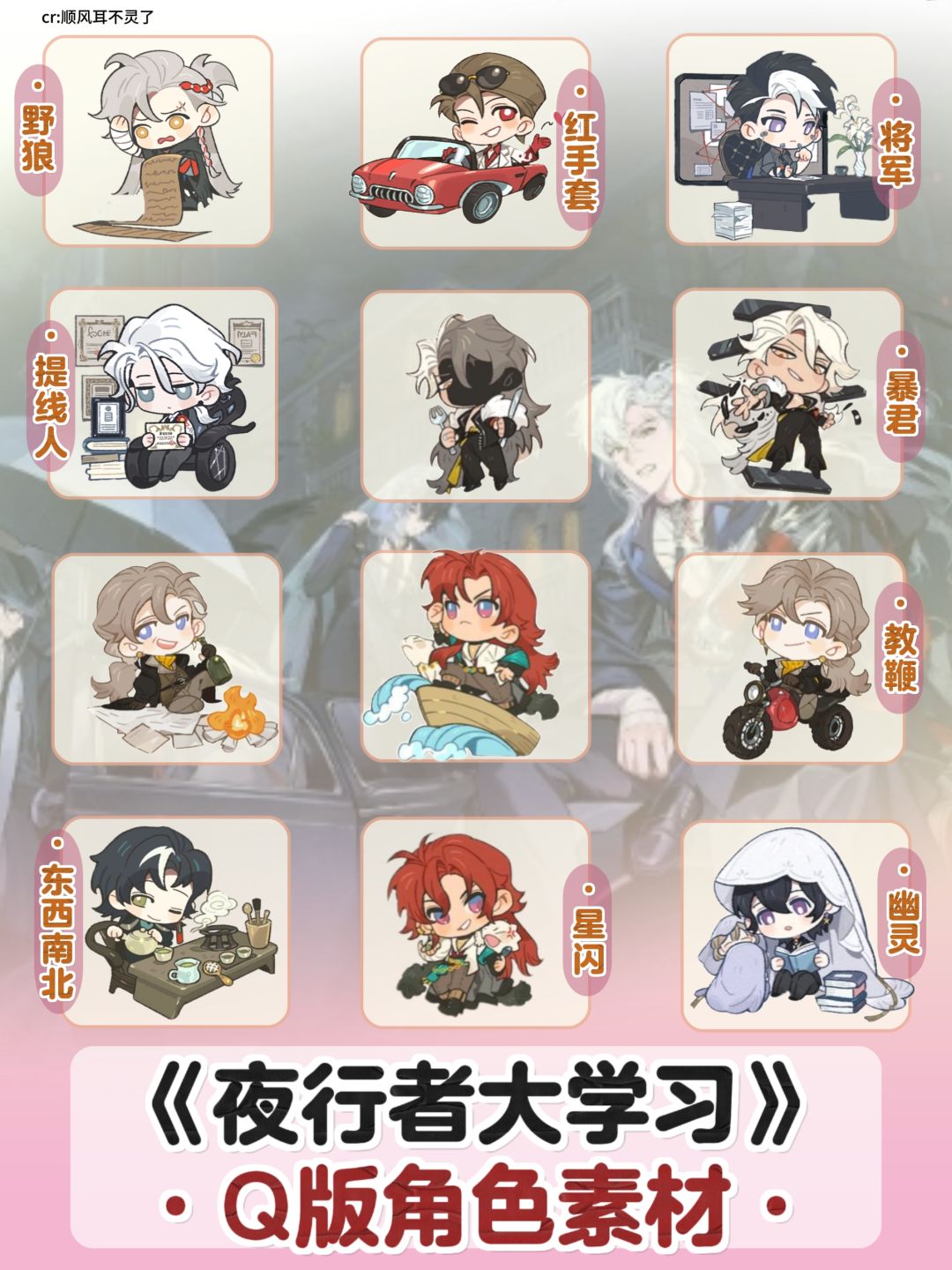 夜幕之下夜行者大学习|Q版角色素材🎨 2