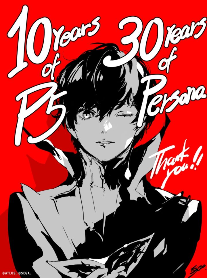 P5十周年,官方贺图和同人画师一起抢戏!截图