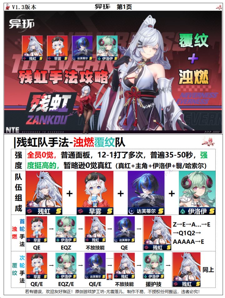 异环：残虹早雾达芙伊洛伊覆纹浊燃队手法截图