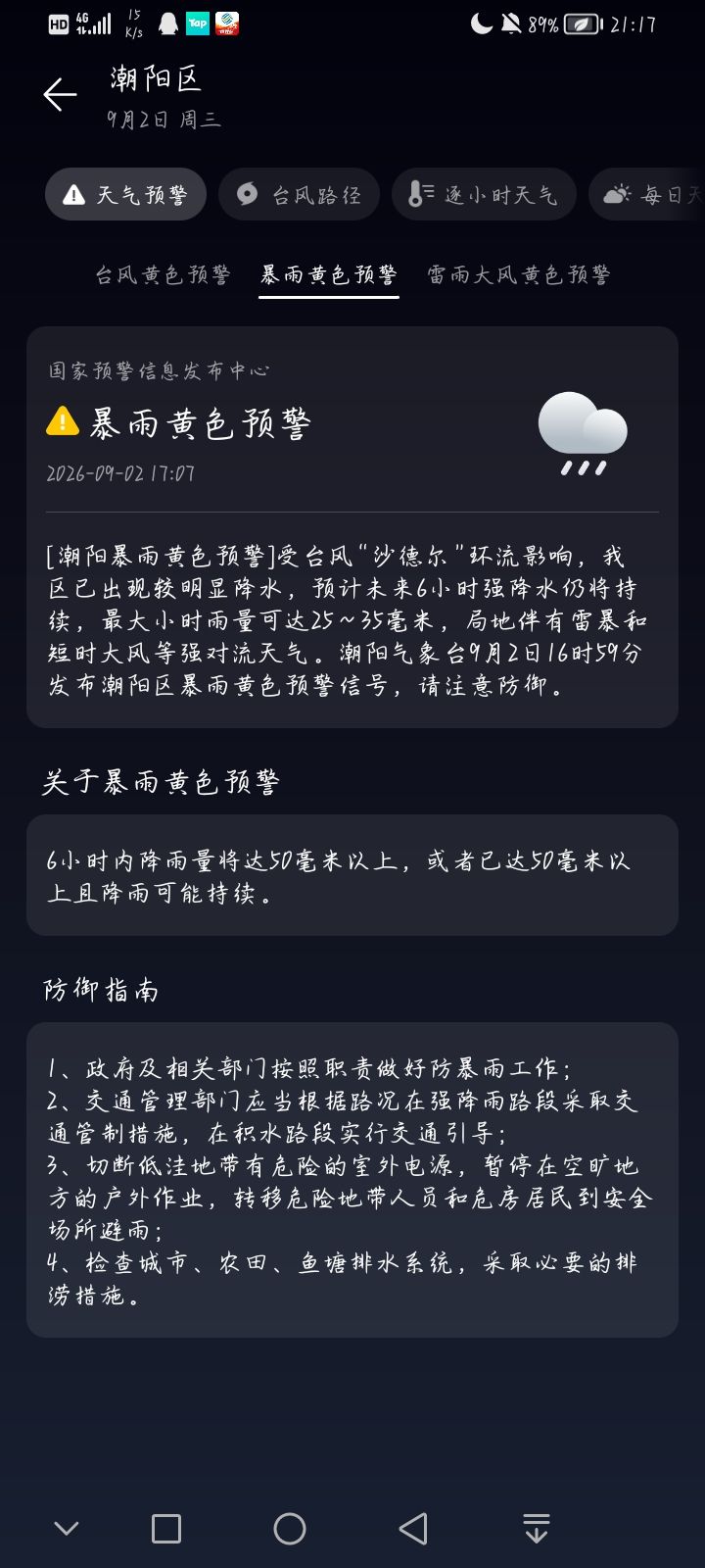 嗯对,沙德尔台风绕了一大圈来汕头了 2