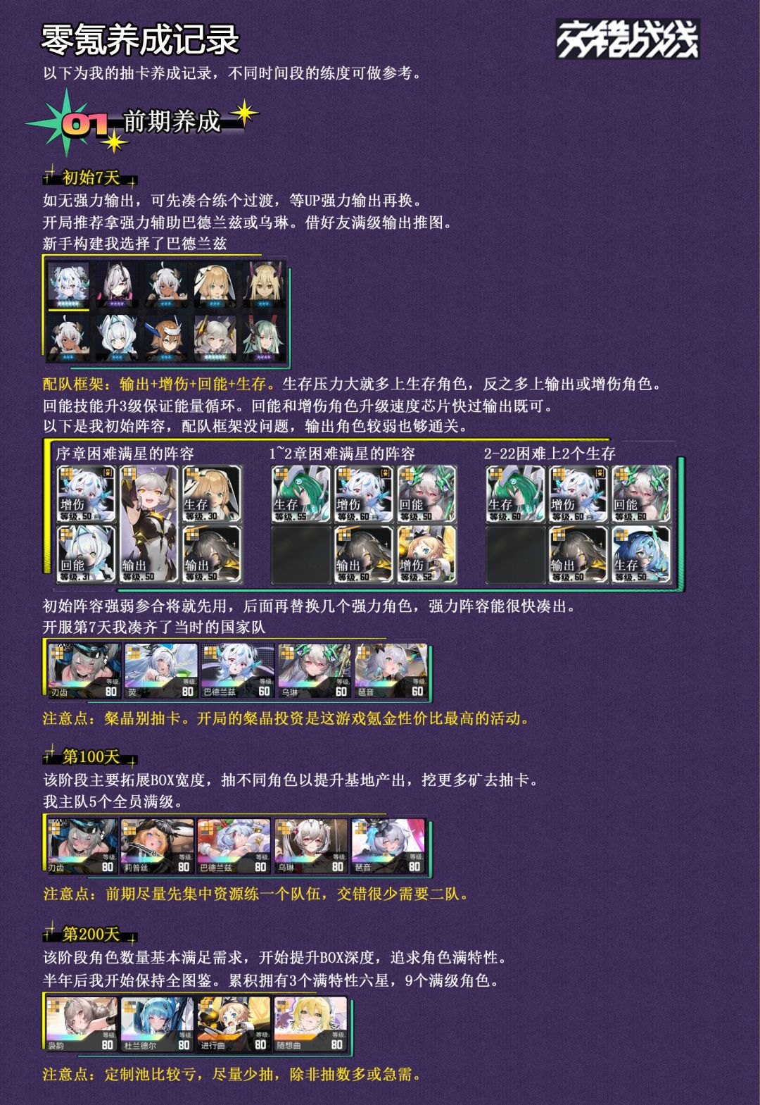 零氪养成参考 1