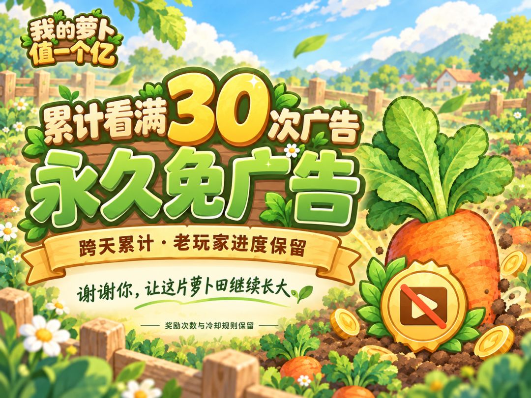 新版本|累计看满30次,永久免广告! 1