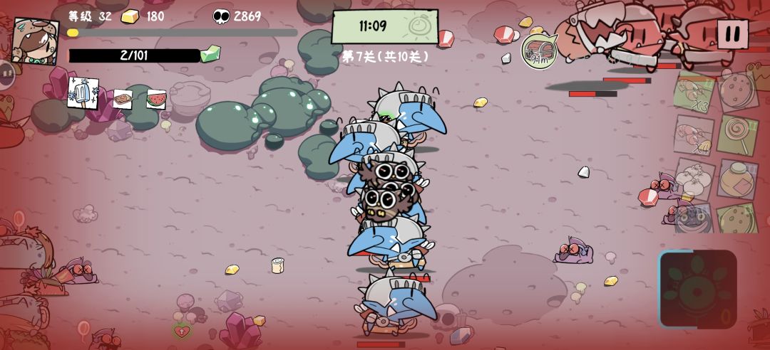 宠物多了之后吃一个致命伤就卡住不动了 1